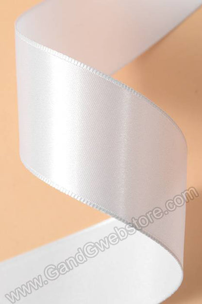 1.5" X 10yds Wired Satin Ribbon White