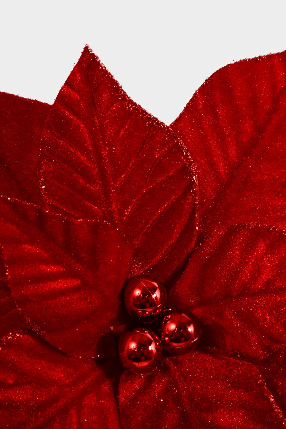 23" Velvet Poinsettia Stem Red