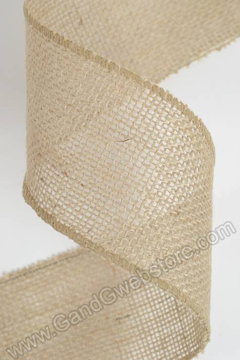 2.5" X 10yds Wired Burlap Ribbon Natural