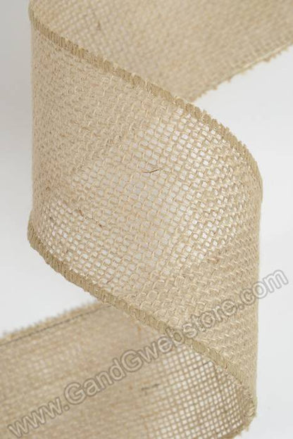 2.5" X 10yds Wired Burlap Ribbon Natural