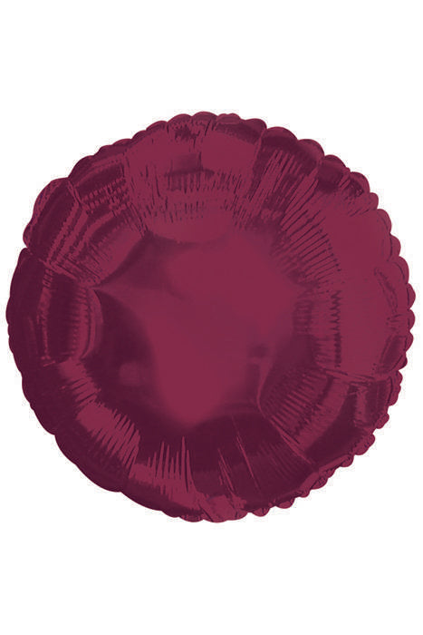18" Round Foil Balloon Maroon Pkg/10