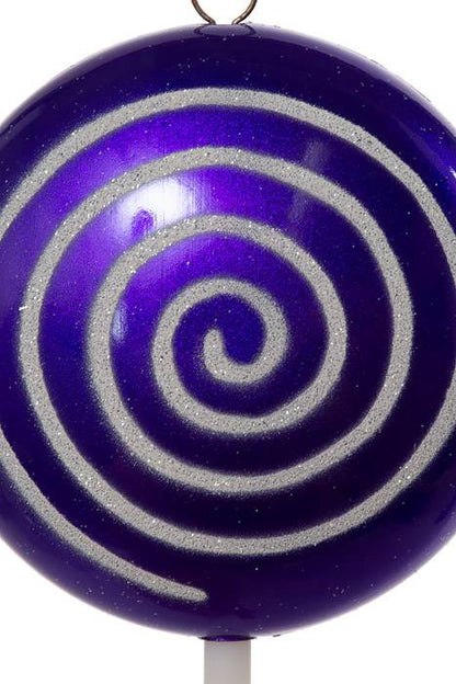 10.5" Plastic Lollipop W/glitter Purple