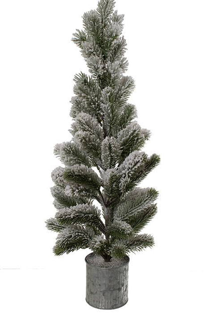 25" Snow Pine W/pot (Green/White)