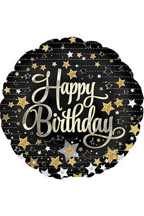 18" Gold Stars Happy Birthday Pkg/10