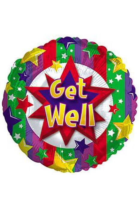 17" Get Well Colorful Burst Pkg/10