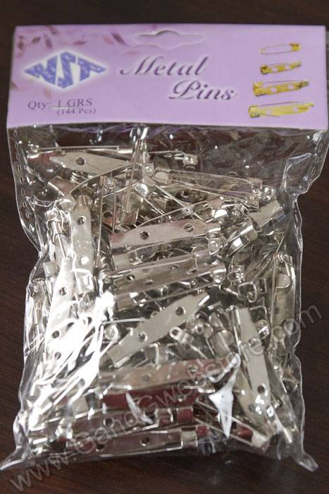 1-3/16&quot; Metal Pin Silver Pkg/144
