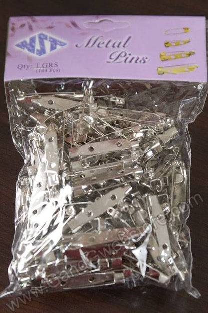 1-3/16&quot; Metal Pin Silver Pkg/144