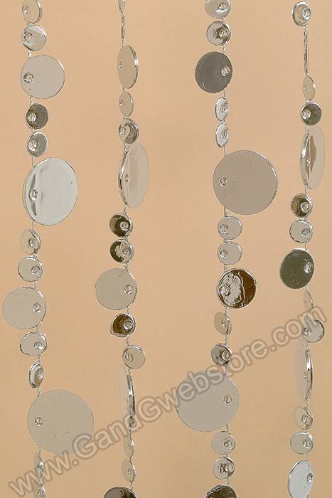 71" X 35.5" "bubbles" Beaded Curtain Silver