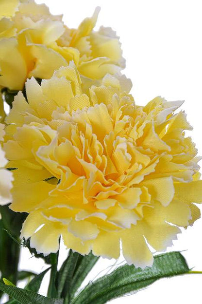 18" Silk  Carnation Bush Yellow