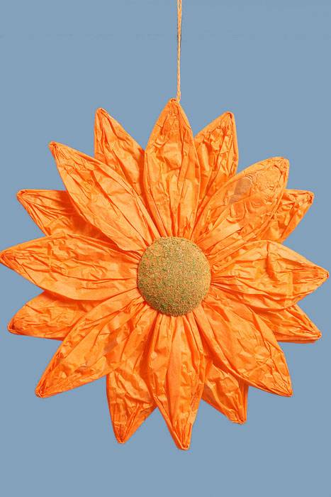 13.5" Hanging Paper Flower Orange