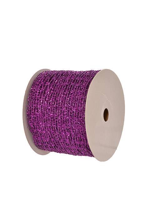 4" X 10yds Mesh Net Diamond Ribbon Purple