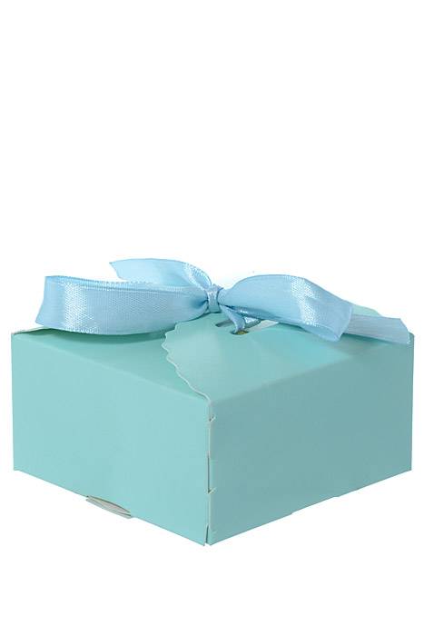 3.15" X 3.15" X 1.5" Gift Box W/ribbon Blue Pkg/25