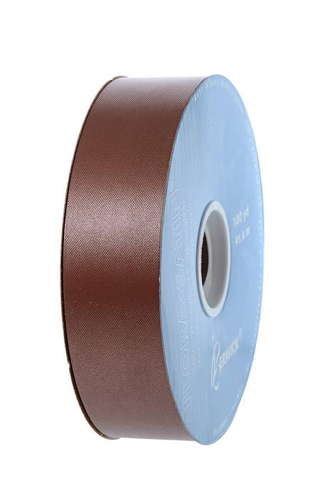 1-7/16 X 100yds Flora-satin Chocolate