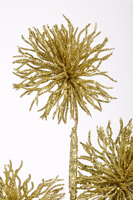 22" Glitter Thistle Stem Gold