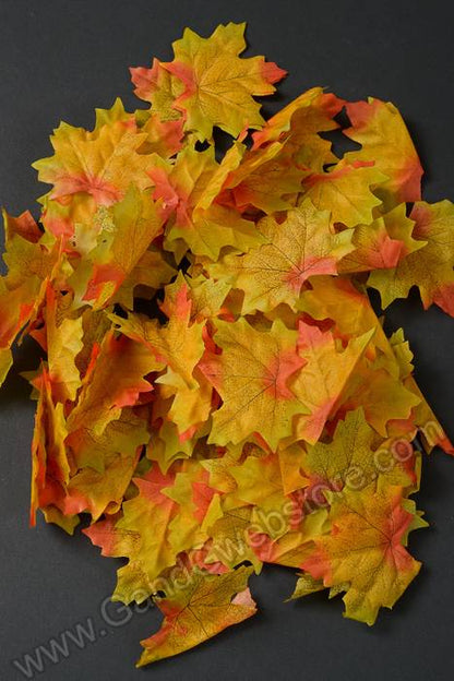 3" Silk Screen Maple Leaves Orange/yellow Pkg/100
