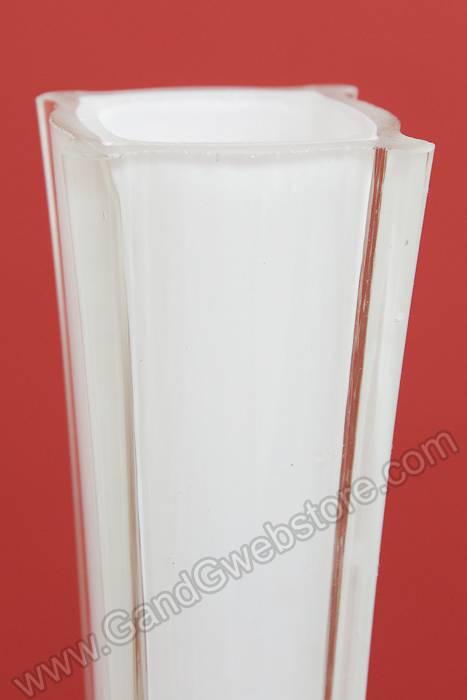 24" Eiffel Tower Glass Vase White