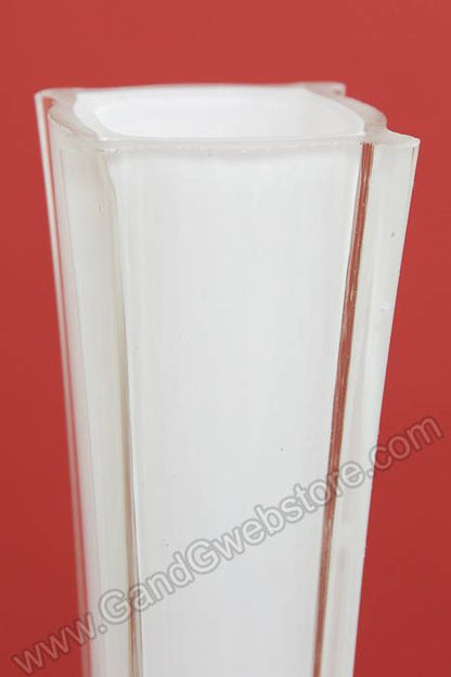24" Eiffel Tower Glass Vase White