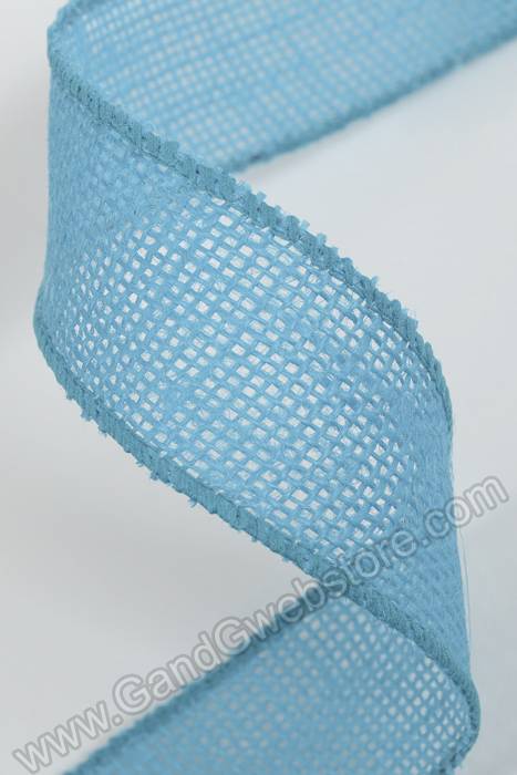 1.5" X 10yds Wired Burlap Ribbon Turquoise