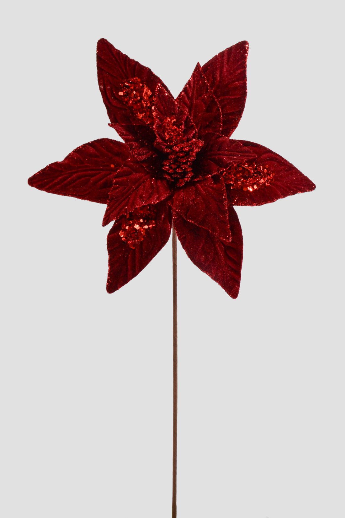 25" Poinsettia Stem Burgundy