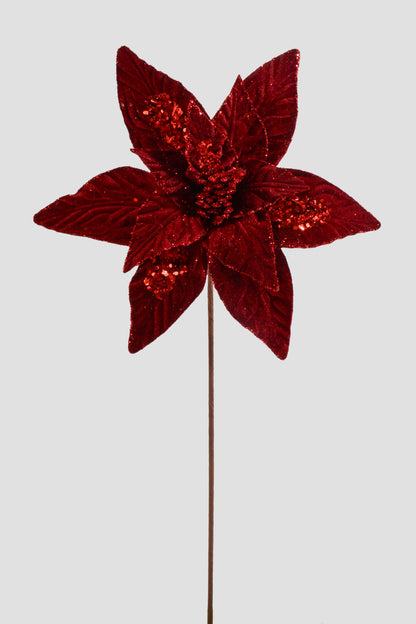 25" Poinsettia Stem Burgundy
