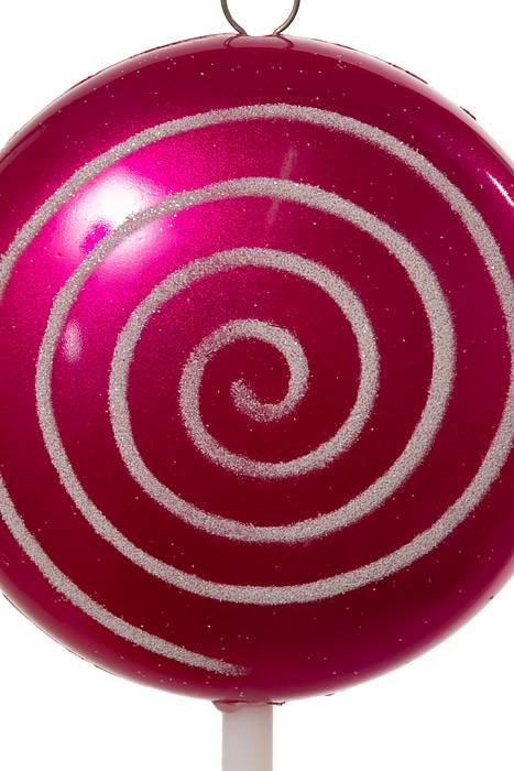 10.5&quot; Plastic Lollipop W/glitter Fuchsia