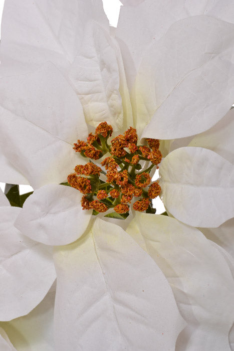 20" Silk Poinsettia Bush (White)