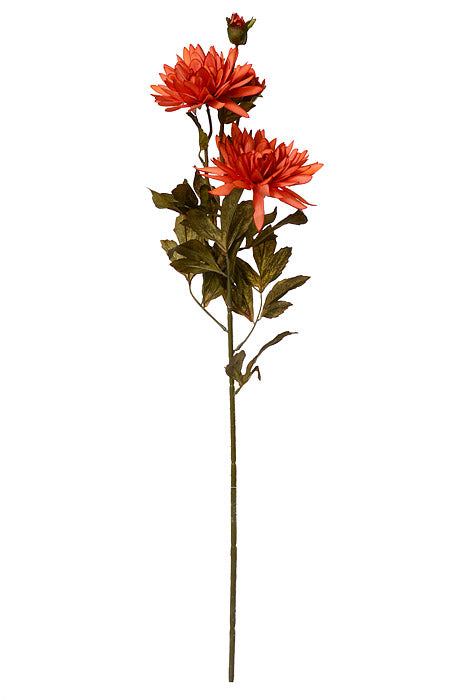 37" Silk Chrysanthemum Spray Orange