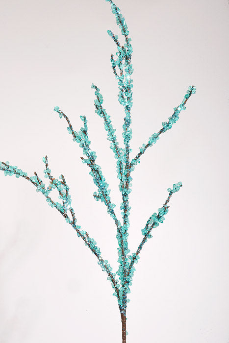 37" Metallic Crushed Iced Spray Aqua