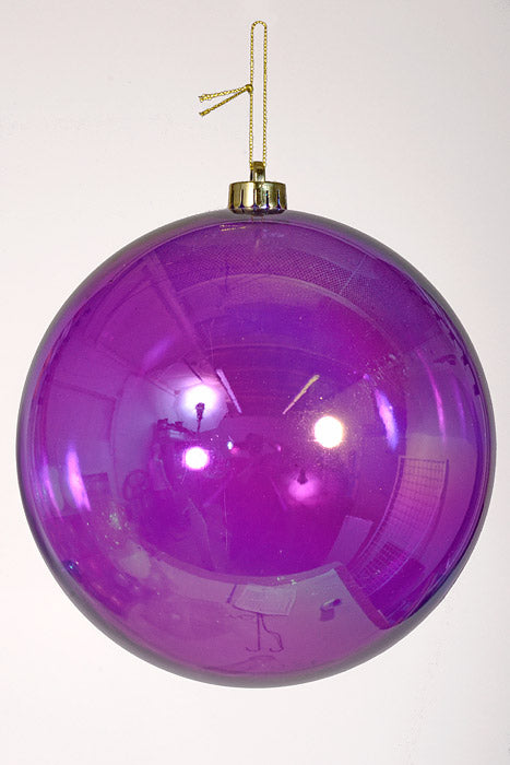 200Mm Clear Ball Ornament Purple/Iridescent