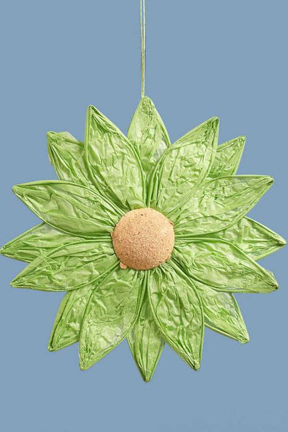 13.5" Hanging Paper Flower Green