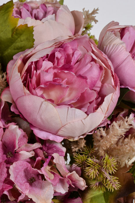 23" Silk Peony Hydrangea Bush Lavender