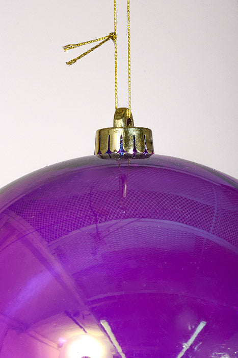 200Mm Clear Ball Ornament Purple/Iridescent