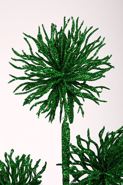 22" Glitter Thistle Stem Green