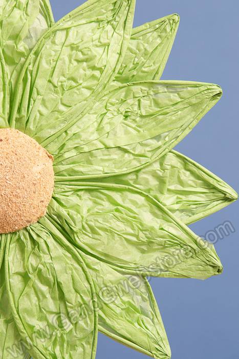 13.5" Hanging Paper Flower Green