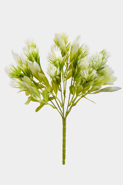 13.75" Artificial Thistle Bush White