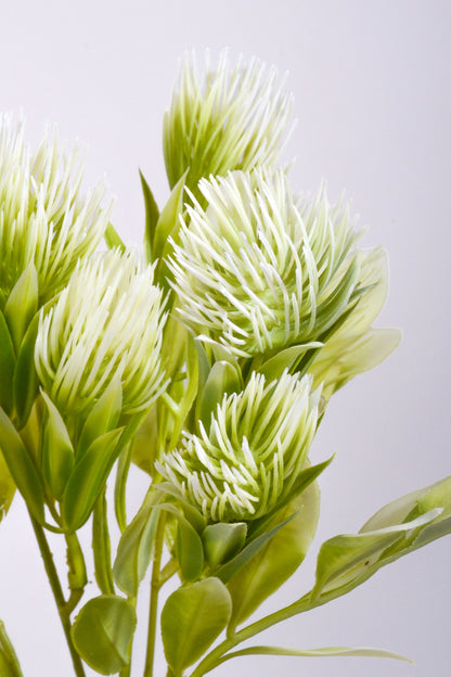 13.75" Artificial Thistle Bush White