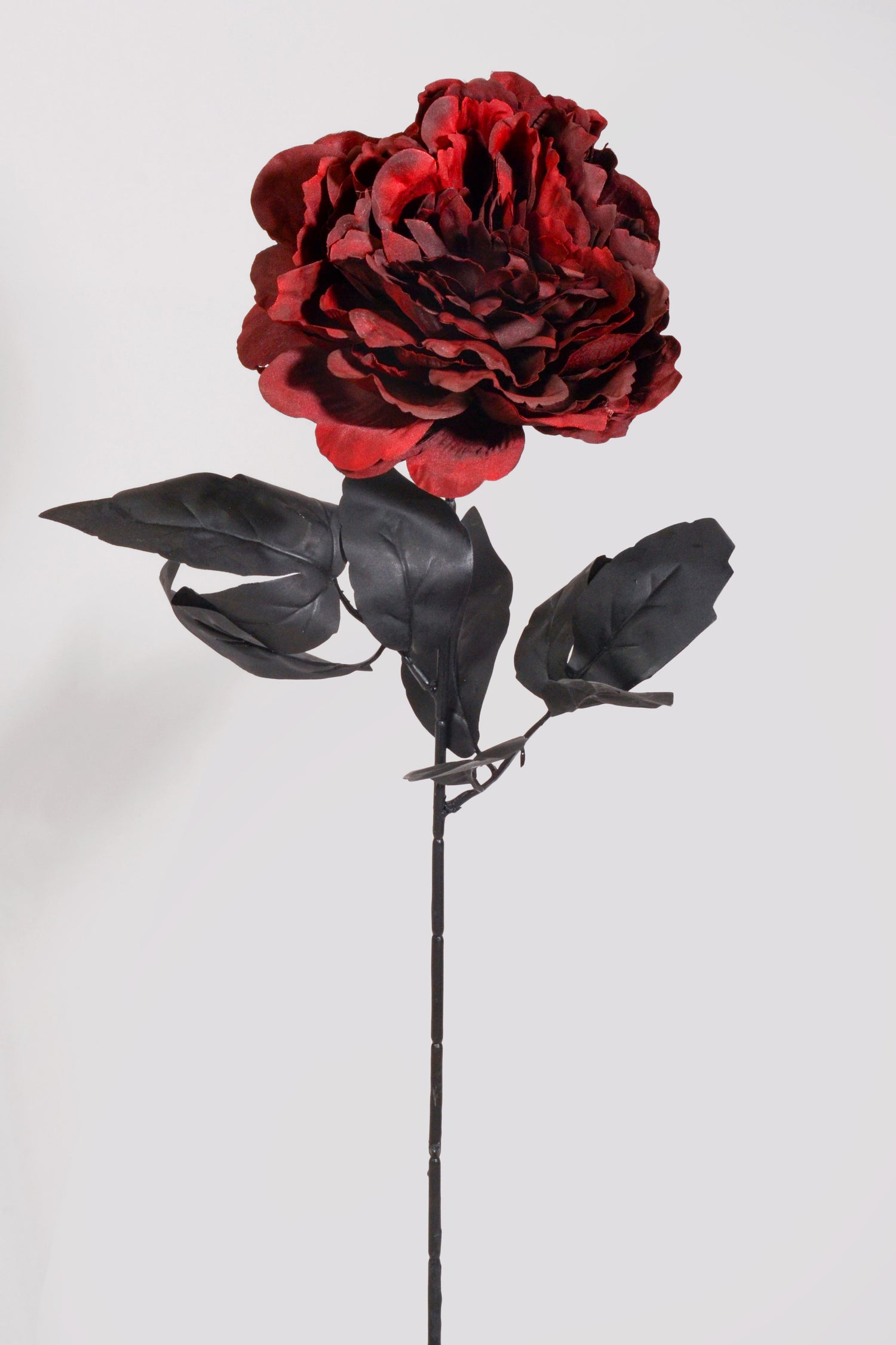 25" Silk Peony Spray Dark Red