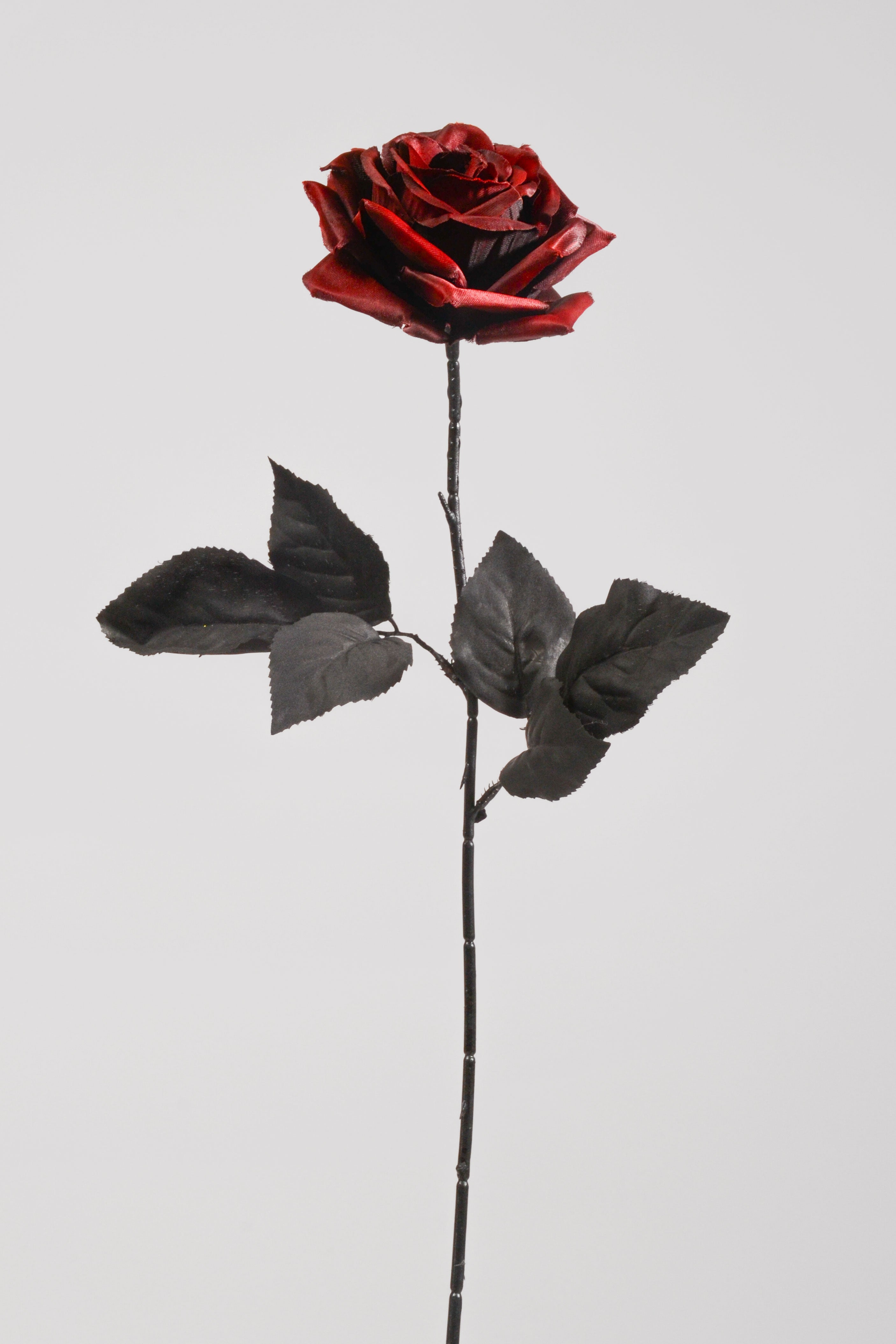 25" Silk Rose Spray Dark Red