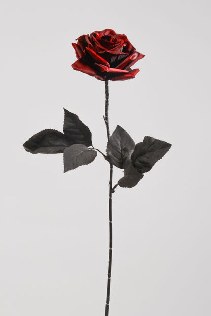 25" Silk Rose Spray Dark Red