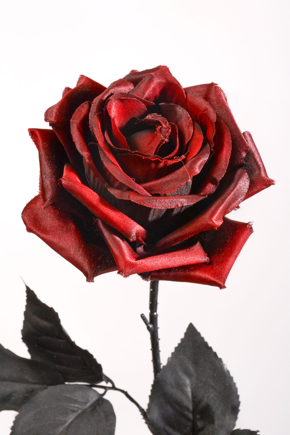 25" Silk Rose Spray Dark Red