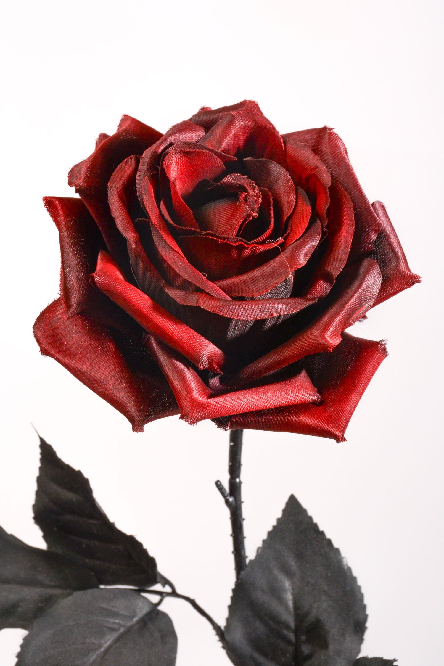 25" Silk Rose Spray Dark Red