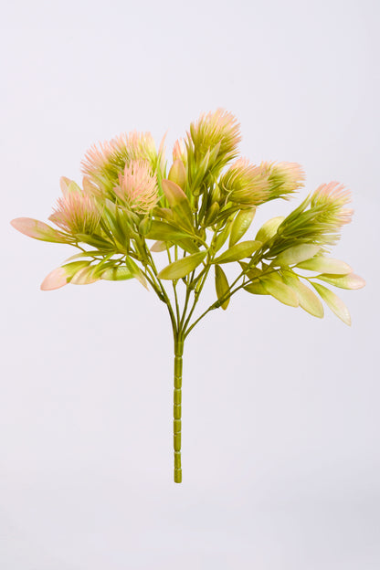 13.75" Artificial Thistle Bush Pink