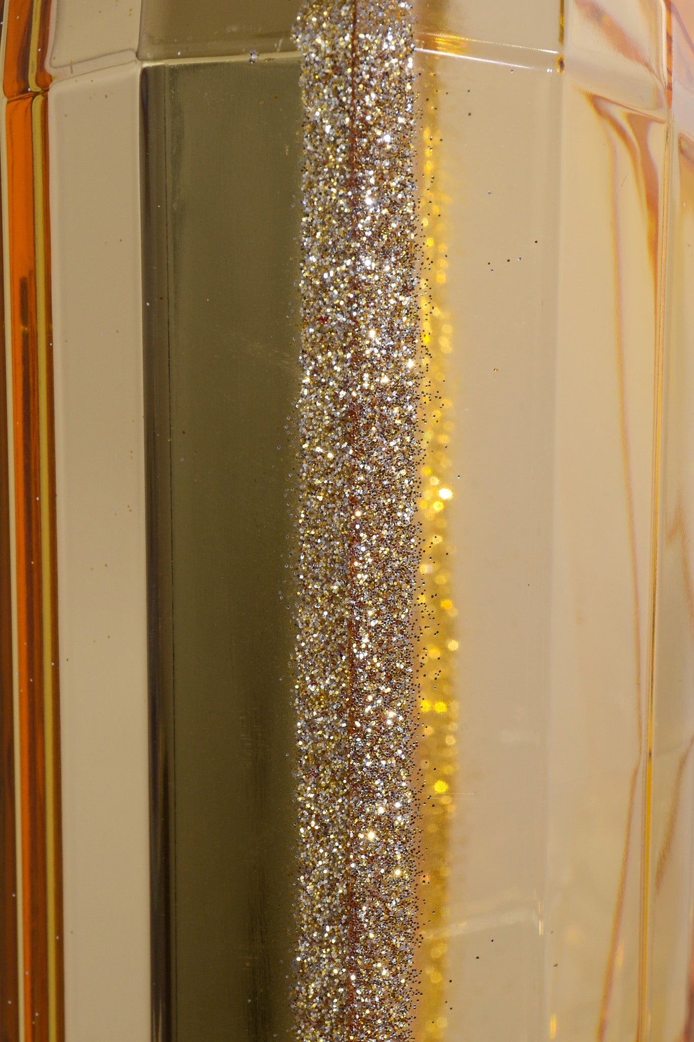 4.75" x 8" Rectangle Jewel Box Ornament W/Glitter Champagne