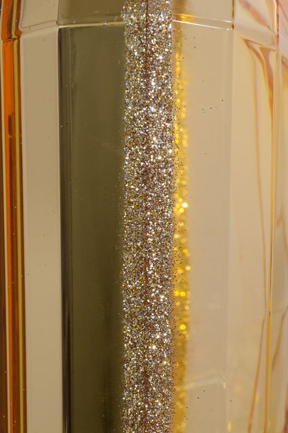 4.75" x 8" Rectangle Jewel Box Ornament W/Glitter Champagne