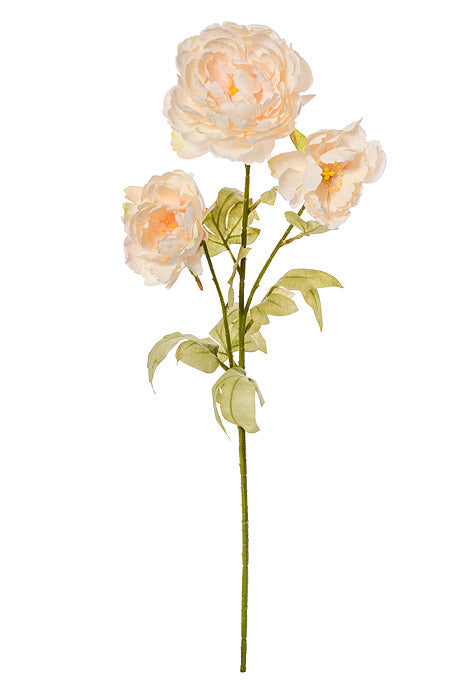 27.5" Silk Peony Spray Ivory