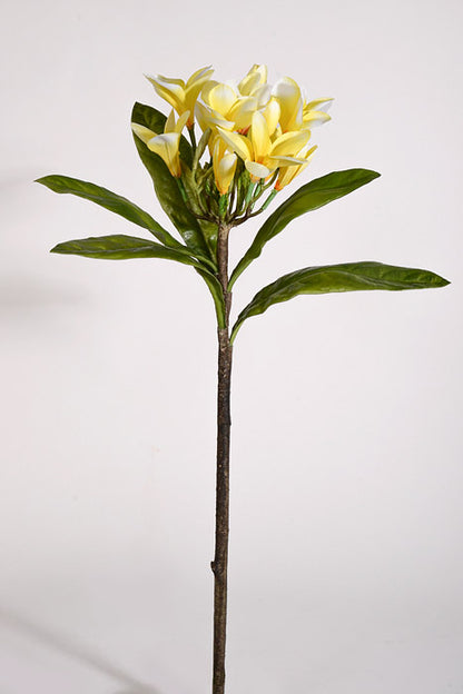 22" Artificial Plumeria Spray Yellow Two-Tone