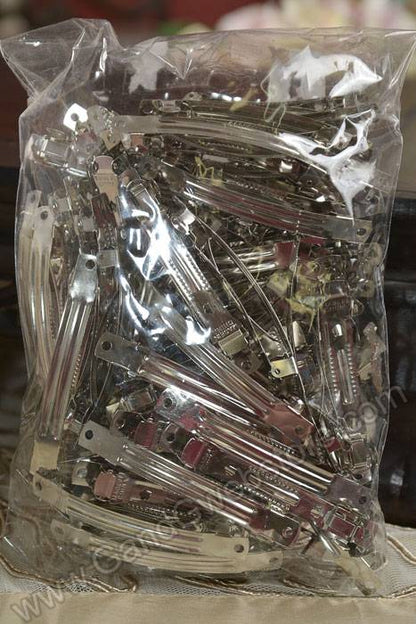 80mm French Hair Clip Silver Pkg/72