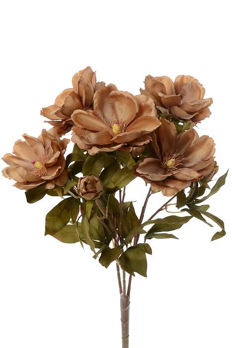 21" Silk Magnolia Bush Light Brown