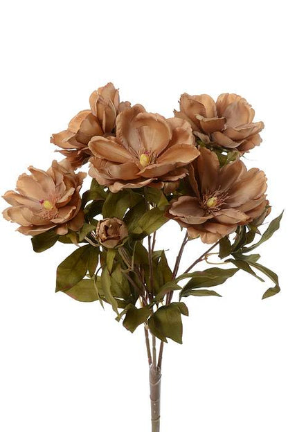 21" Silk Magnolia Bush Light Brown