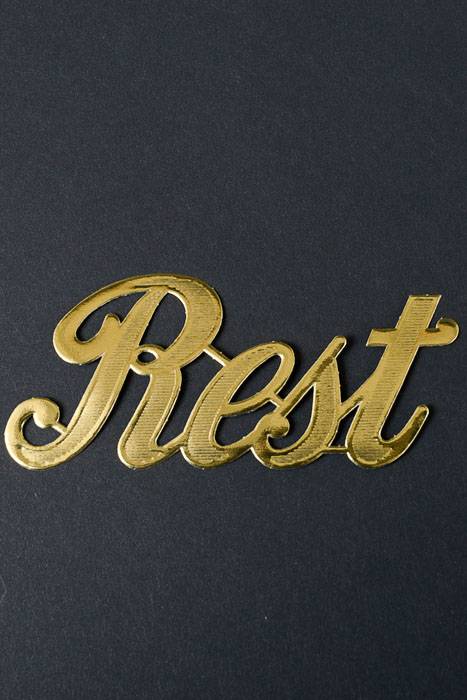 1.5" Large Paper " Rest" Gold Pkg/10